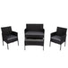 Buy 4 Seater Wicker Outdoor Lounge Set - Black discounted | Products On Sale Australia