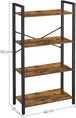 Buy 4-Tier Storage Rack with Steel Frame, 120 cm High, Rustic Brown and Black discounted | Products On Sale Australia