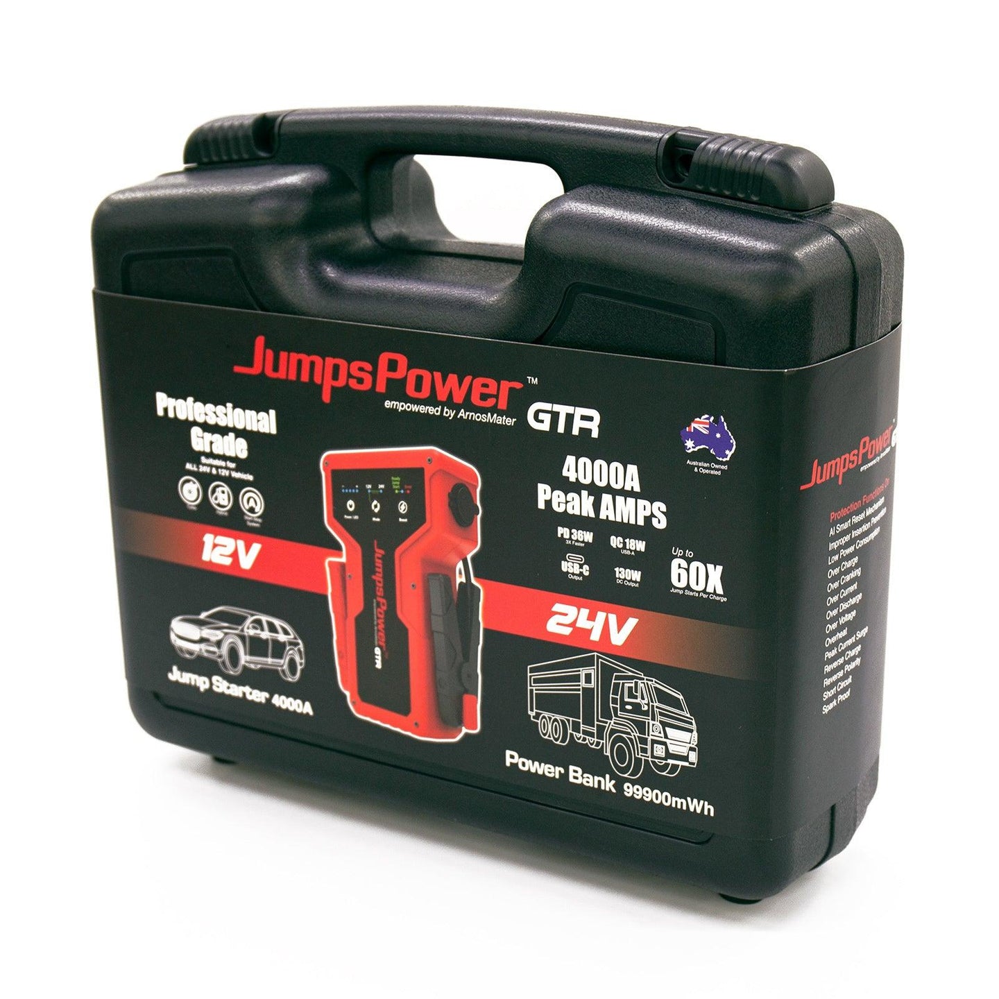 Buy 4000A Jump Starter 12V Powerbank 99900mWh 24V Pro Car Battery Charger LED GTR discounted | Products On Sale Australia