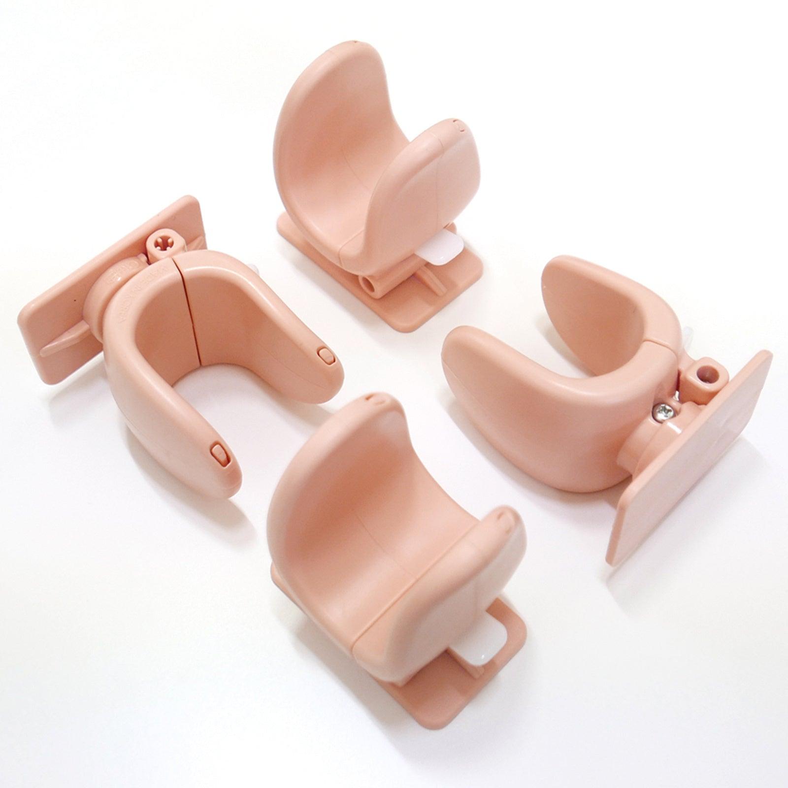 Buy 4X Door Lever Lock Pet Child Proof Adhesive Kid Safety Handle Lock APRICOT PINK discounted | Products On Sale Australia