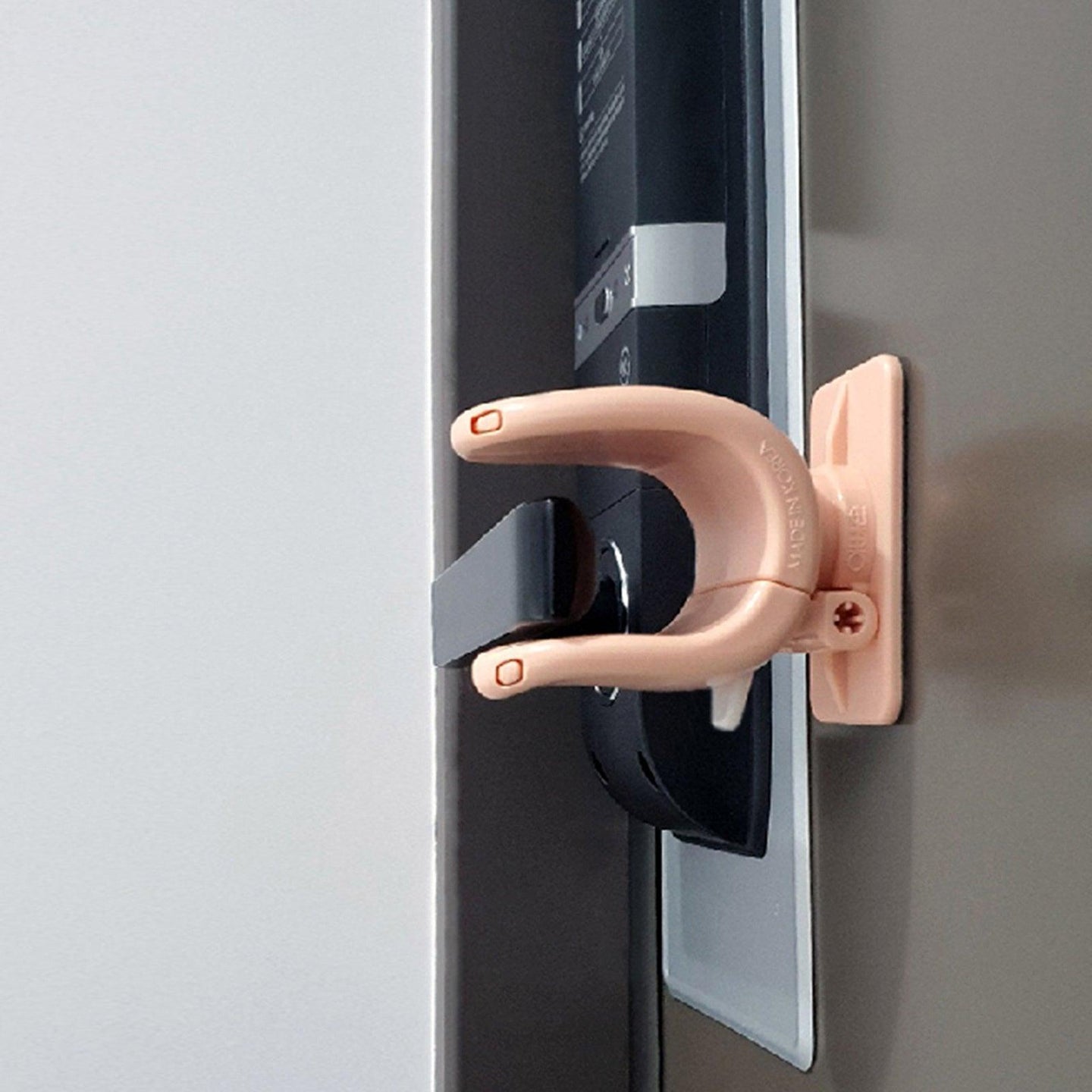 Buy 4X Door Lever Lock Pet Child Proof Adhesive Kid Safety Handle Lock APRICOT PINK discounted | Products On Sale Australia