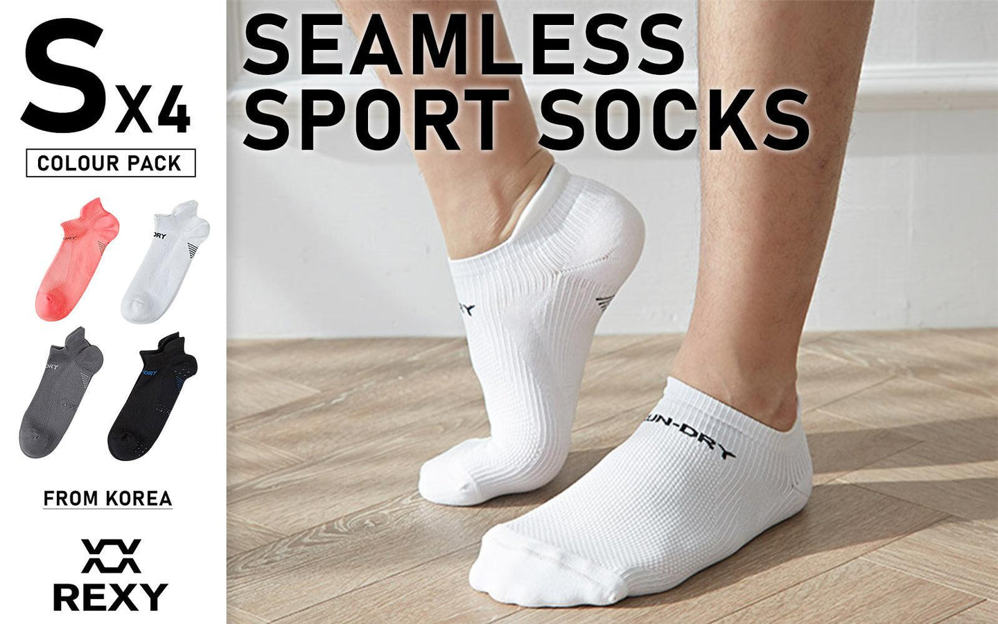 Buy 4X Rexy Seamless Sport Sneakers Socks Small Non-Slip Heel Tab MULTI COLOUR discounted | Products On Sale Australia