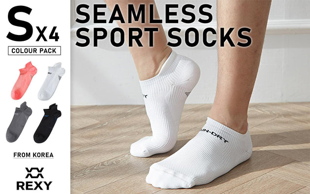 4X Rexy Seamless Sport Sneakers Socks Small Non-Slip Heel Tab MULTI COLOUR Products On Sale Australia | Men's Fashion > Socks Category