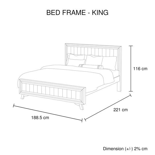 Buy 5 Pieces Bedroom Suite King Size Silver Brush in Acacia Wood Construction Bed, Bedside Table, Tallboy & Dresser discounted | Products On Sale Australia