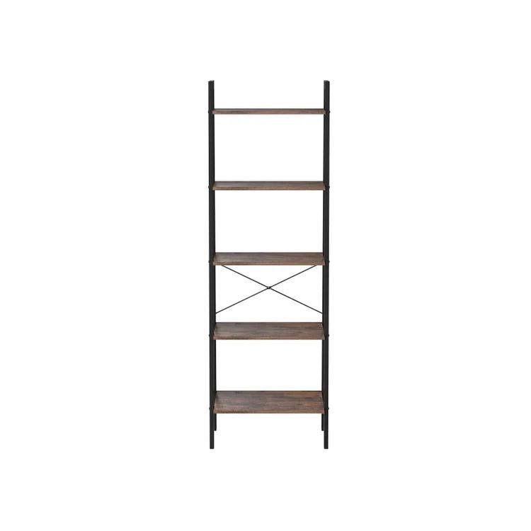 Buy 5 Tiers A-shaped Ladder Storage Shelf, Rustic, Brown discounted | Products On Sale Australia