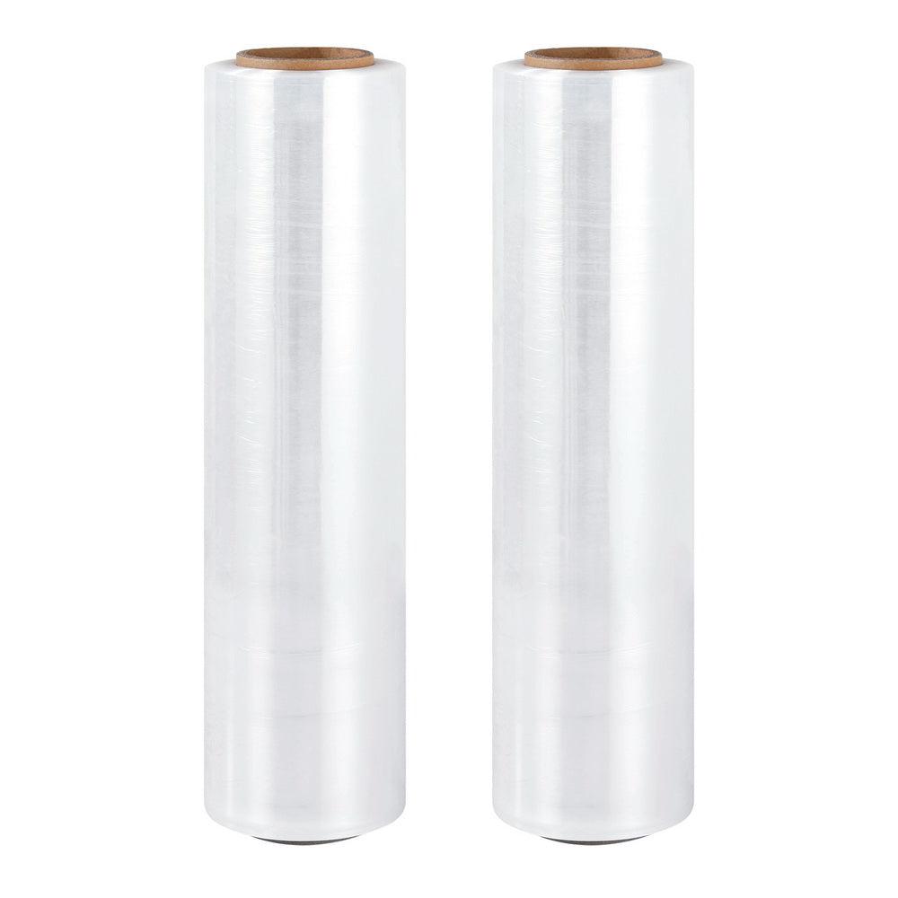 Buy 500mm x 400m Stretch Film Pallet Shrink Wrap 2 Rolls Package Use Plastic Clear discounted | Products On Sale Australia