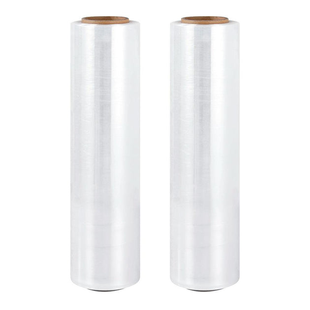 Buy 500mm x 400m Stretch Film Pallet Shrink Wrap 2 Rolls Package Use Plastic Clear discounted | Products On Sale Australia