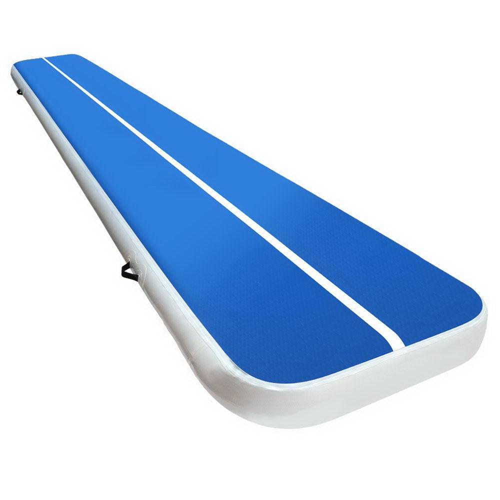 Buy 5m x 1m Inflatable Air Track Mat 20cm Thick Gymnastic Tumbling Blue And White discounted | Products On Sale Australia