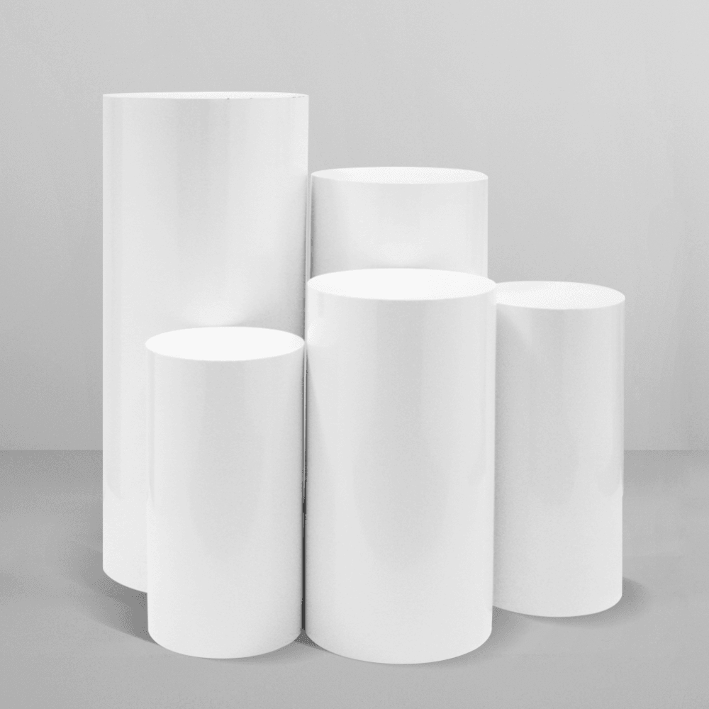 Buy 5PCS Round Plinth Cylinder Display Stand Pedestal Wedding Party Shop Display AU discounted | Products On Sale Australia