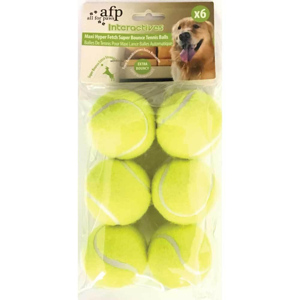 Buy 6 Pack Extra Bouncy Dog Fetch Balls AFP Hyper Maxi Super Bounce Tennis Ball Toy discounted | Products On Sale Australia