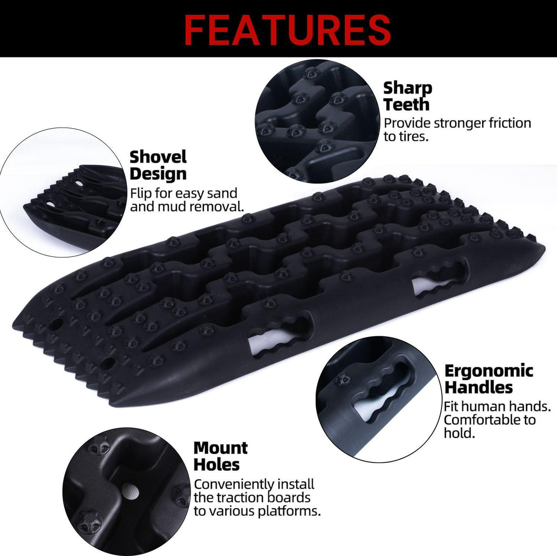 Buy 69cm Traction Boards 2 PCS Recovery Tracks 4WD Tire Traction Mat Recovery Boards Rescue Board discounted | Products On Sale Australia