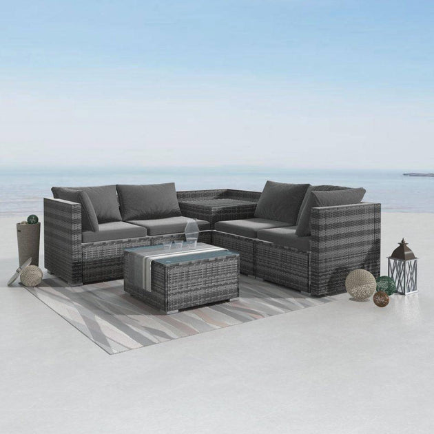 Buy 6PCS Outdoor Modular Lounge Sofa Coogee-Grey discounted | Products On Sale Australia