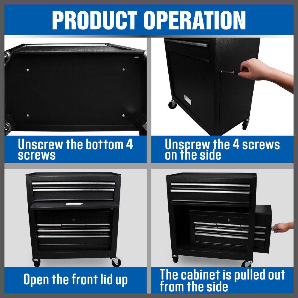 Buy 7-Drawer Tool Box Chest Cabinet Trolley - Heavy Duty Toolbox Garage Storage with Lockable Wheels discounted | Products On Sale Australia