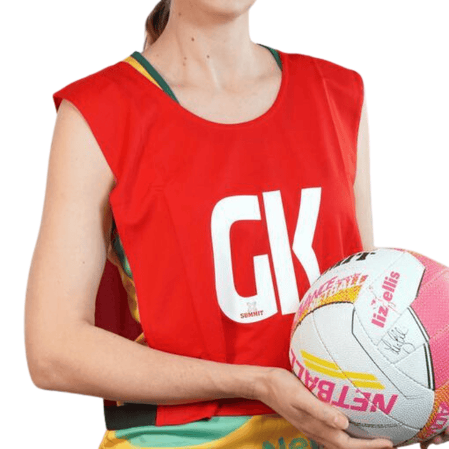 Buy 7pcs Set of Summit Netball Bibs Senior Team Pack Bulk Net Ball - Red Colour discounted | Products On Sale Australia