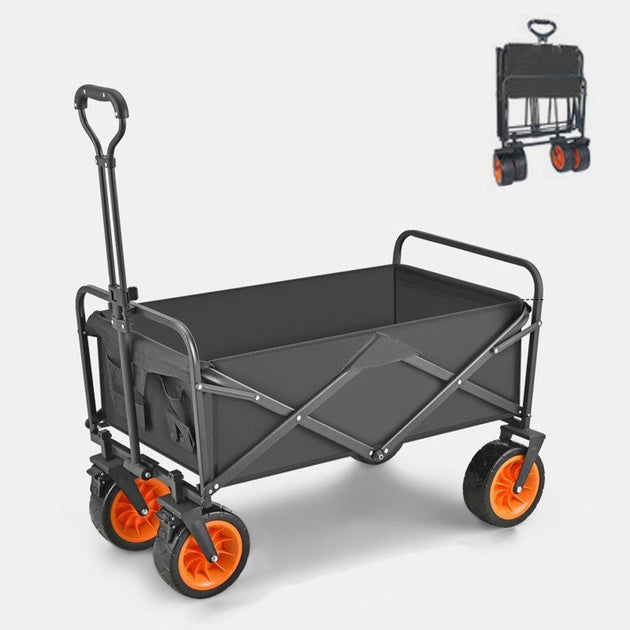 8 Inch Wheel Black Folding Beach Wagon Cart Trolley Garden Outdoor Picnic Camping Sports Market Collapsible Shop Products On Sale Australia | Outdoor > Camping Category