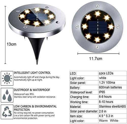 Buy 8 Pack LED Solar Pathway Lights Outdoor Solar Ground Lights (Warm White) discounted | Products On Sale Australia