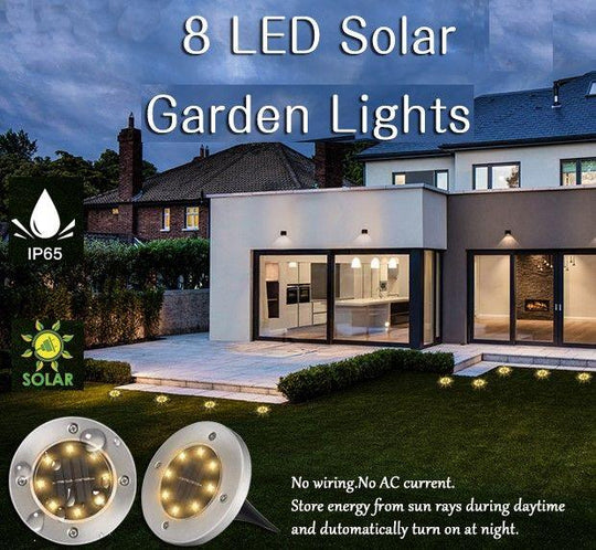 Buy 8 Pack LED Solar Pathway Lights Outdoor Solar Ground Lights (Warm White) discounted | Products On Sale Australia