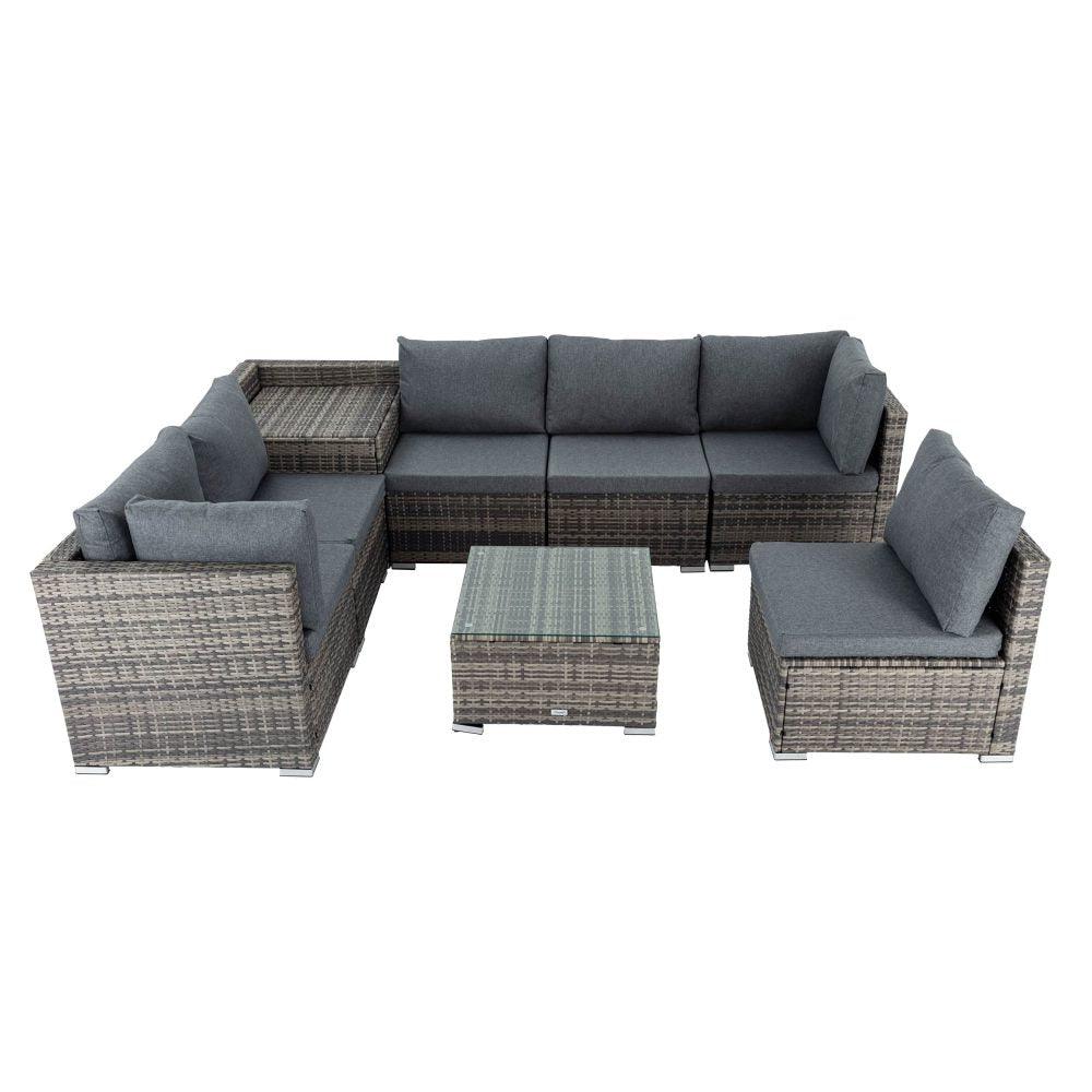 Buy 8PCS Outdoor Furniture Modular Lounge Sofa Lizard-Grey discounted | Products On Sale Australia