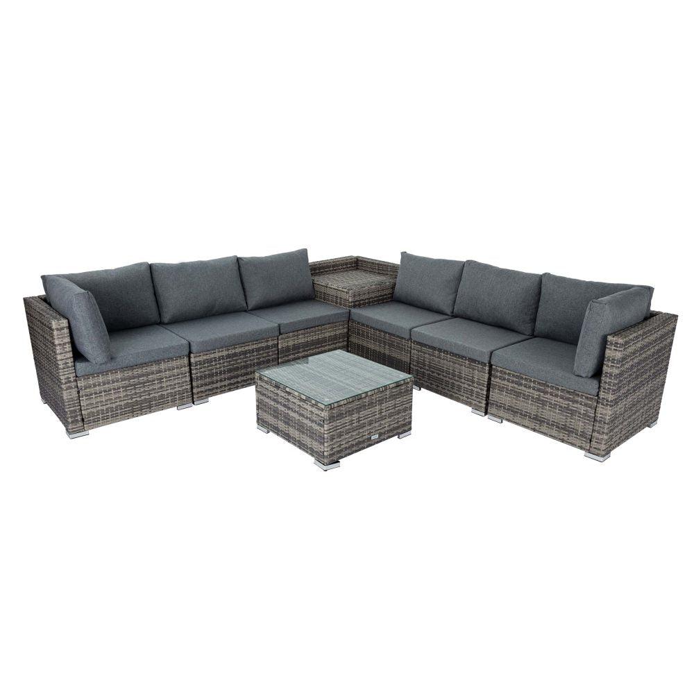 Buy 8PCS Outdoor Furniture Modular Lounge Sofa Lizard-Grey discounted | Products On Sale Australia