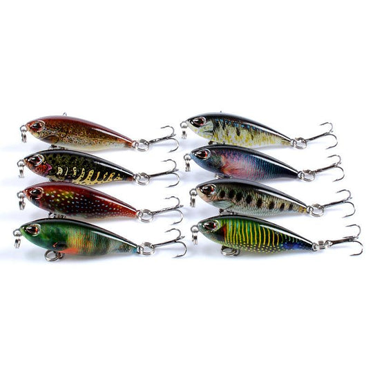 Buy 8x Popper Poppers 4.8cm Fishing Lure Lures Surface Tackle Fresh Saltwater discounted | Products On Sale Australia