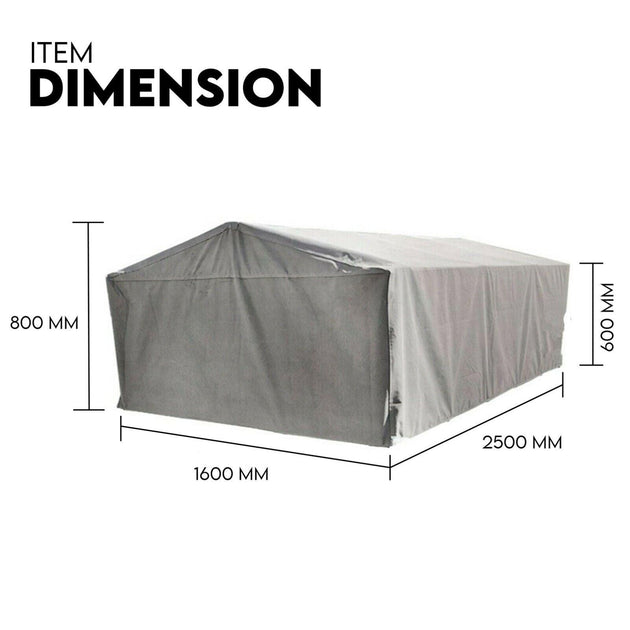 Buy 8X5 BOX TRAILER CAGE CANVAS COVER (600mm) Thick Rip Resistant Waterproof discounted | Products On Sale Australia