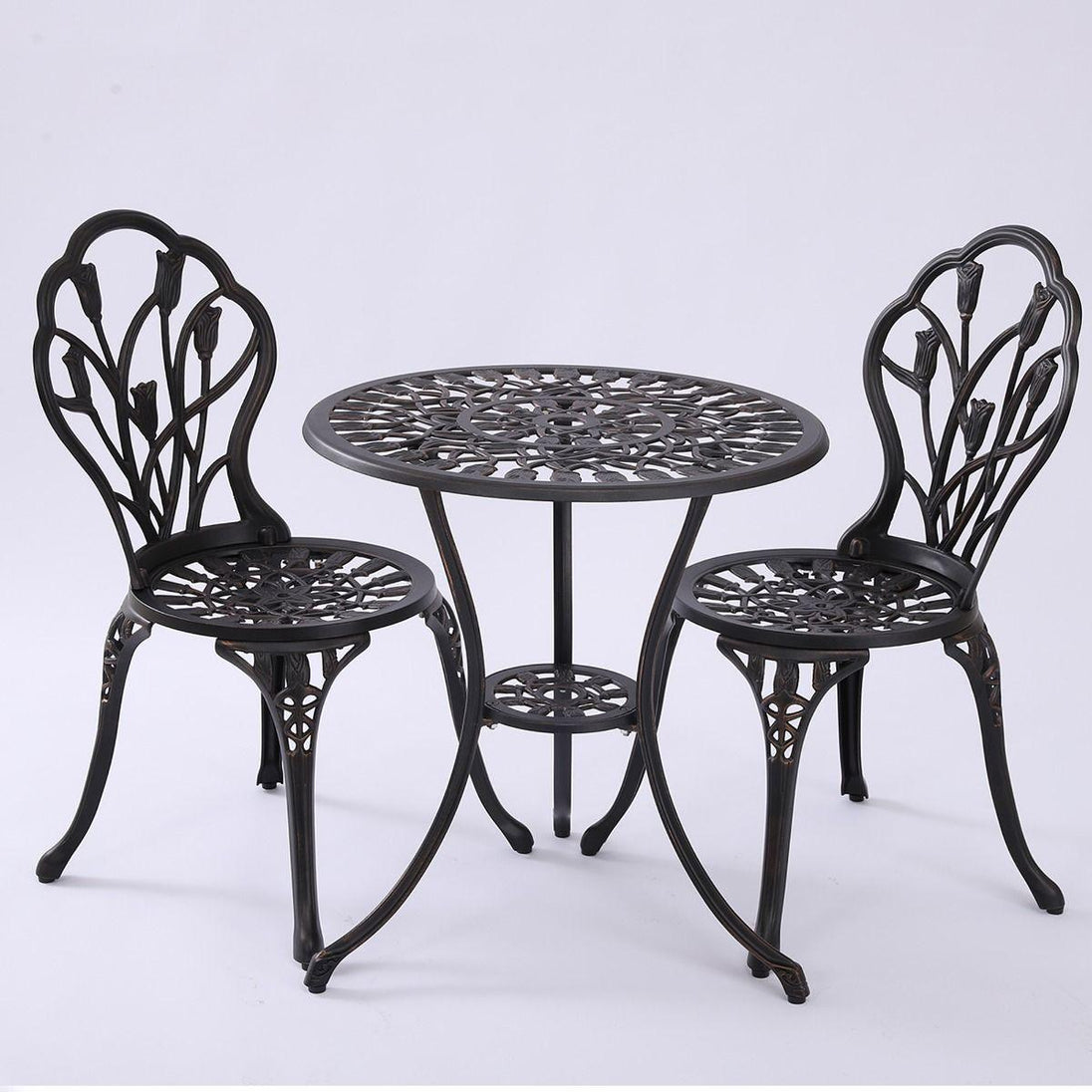 Buy 2 Seater Dominique Cast Aluminium Bistro Set discounted | Products On Sale Australia