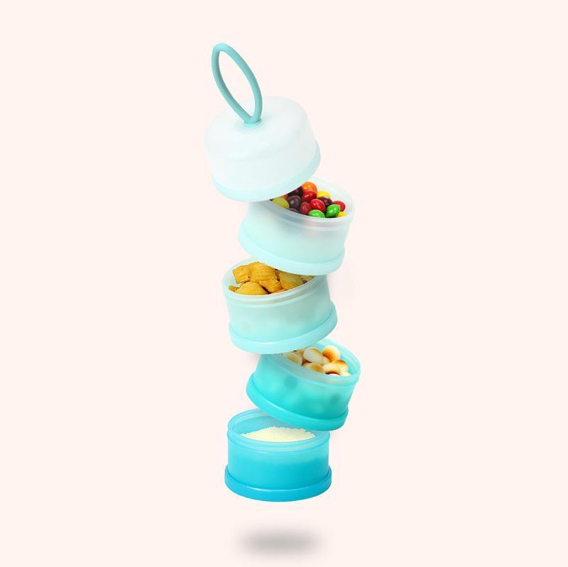 Buy Baby Formula Milk Powder Snack Stackable 4 Layers Dispenser Container Infant Toddler Pink Blue discounted | Products On Sale Australia