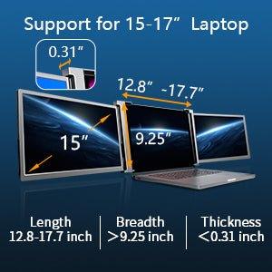 Buy 15 Inch Triple Portable Monitor FOPO FHD 1080P HDR IPS Laptop Monitor Screen Extender for Dual Monitor Display, for 15"-17" Laptops & Switch/Xbox/Phone Support Windows/MAC System Type-C/HDMI Port discounted | Products On Sale Australia