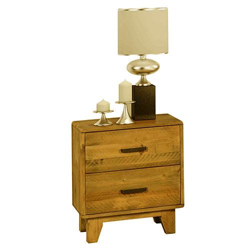 Buy Bedside Table 2 drawers Night Stand Solid Wood Storage Light Brown Colour discounted | Products On Sale Australia