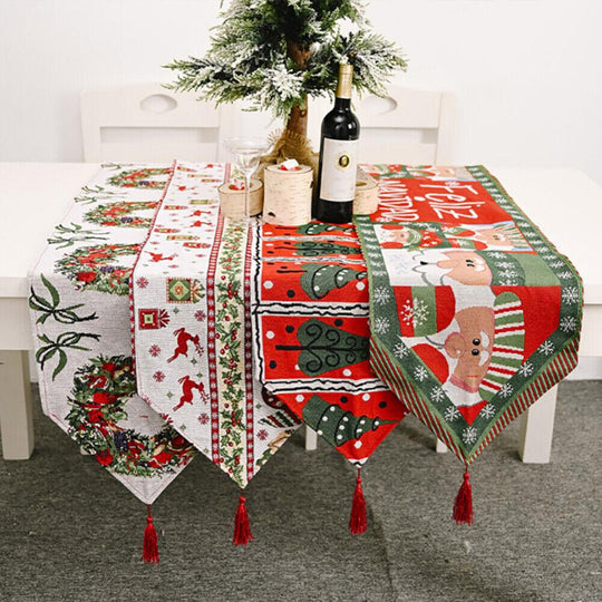 Buy Christmas Table Runner thickened knitted Dining Tablecloth Xmas Party Decor(Santa Claus) discounted | Products On Sale Australia