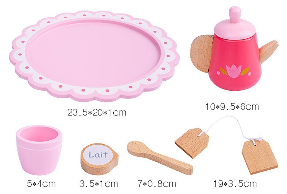 Buy Kids Wooden Kitchen Tea Set Pretend Play discounted | Products On Sale Australia