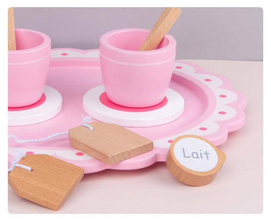 Buy Kids Wooden Kitchen Tea Set Pretend Play discounted | Products On Sale Australia