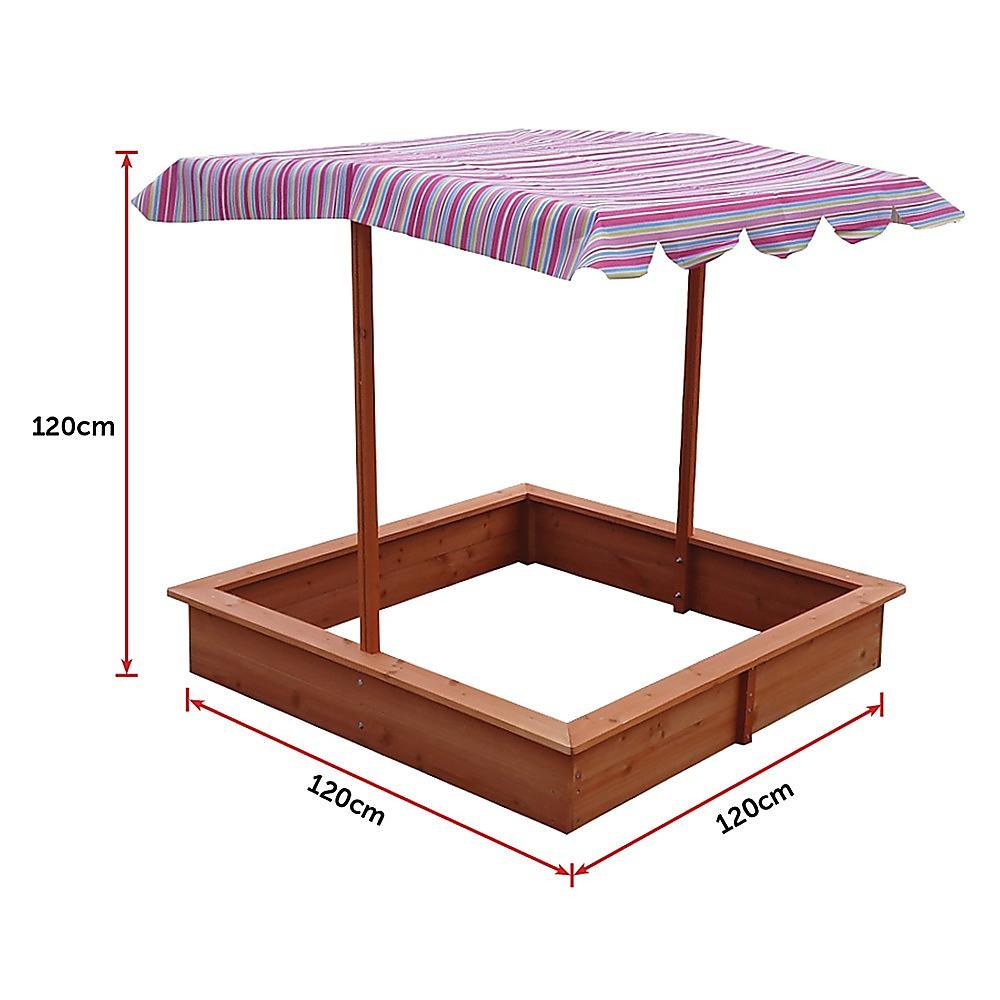 Buy Kids Wooden Toy Sandpit with Adjustable Canopy discounted | Products On Sale Australia