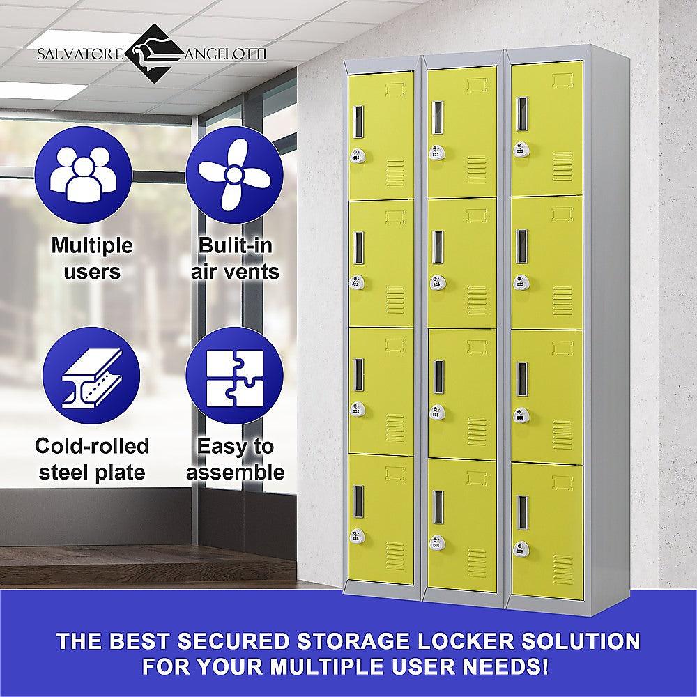 Buy 12-Door Locker for Office Gym Shed School Home Storage - 3-Digit Combination Lock discounted | Products On Sale Australia