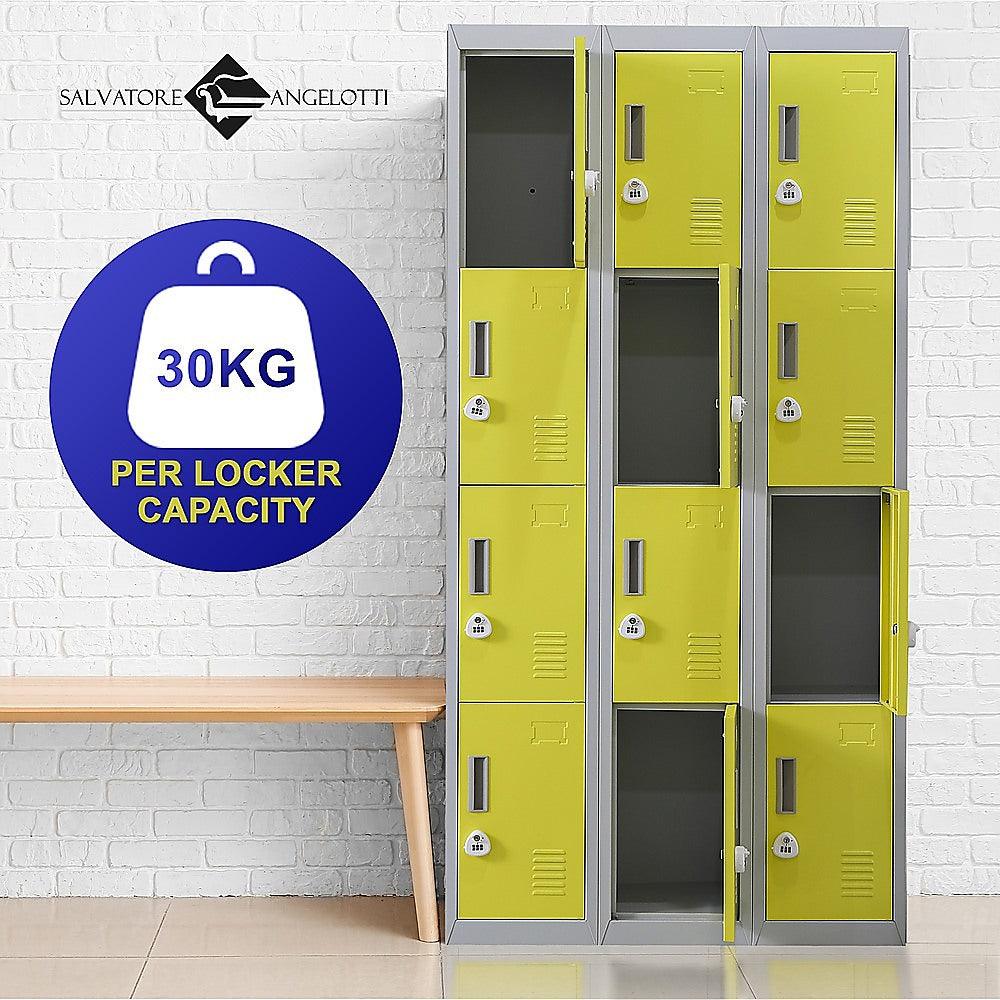 Buy 12-Door Locker for Office Gym Shed School Home Storage - 3-Digit Combination Lock discounted | Products On Sale Australia