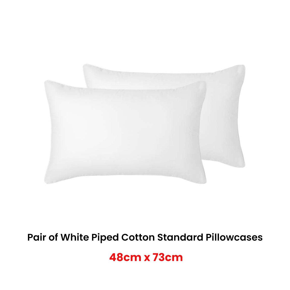 Buy Accessorize Pair of White Piped Hotel Deluxe Cotton Standard Pillowcases discounted | Products On Sale Australia