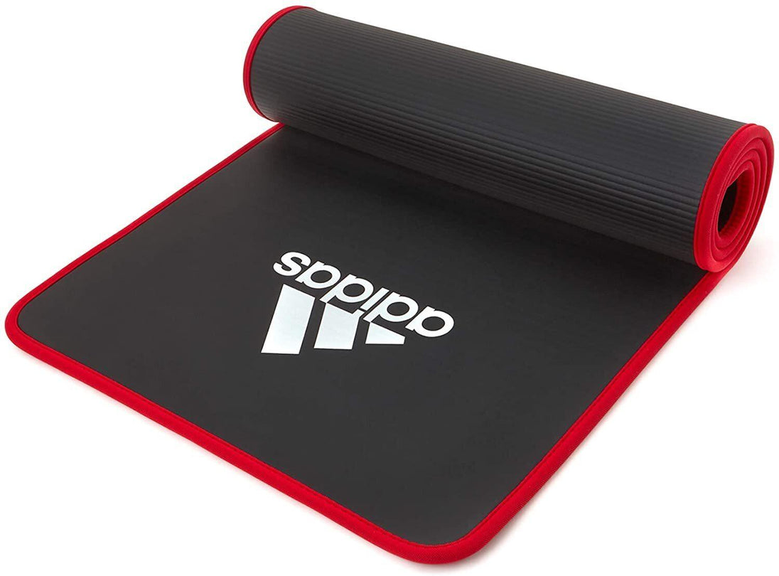 Buy Adidas Training 10mm Exercise Floor Mat Gym Thick Yoga Fitness Judo Pilates - Black/Red discounted | Products On Sale Australia