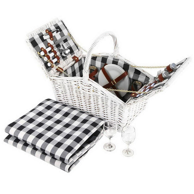 Buy Alfresco 2 Person Picnic Basket Set Insulated Blanket Bag discounted | Products On Sale Australia