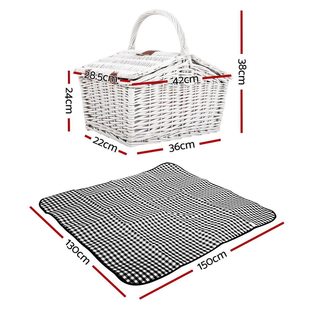 Buy Alfresco 2 Person Picnic Basket Set Insulated Blanket Bag discounted | Products On Sale Australia