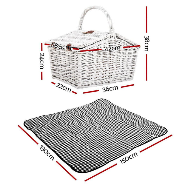 Buy Alfresco 2 Person Picnic Basket Set Insulated Blanket Bag discounted | Products On Sale Australia