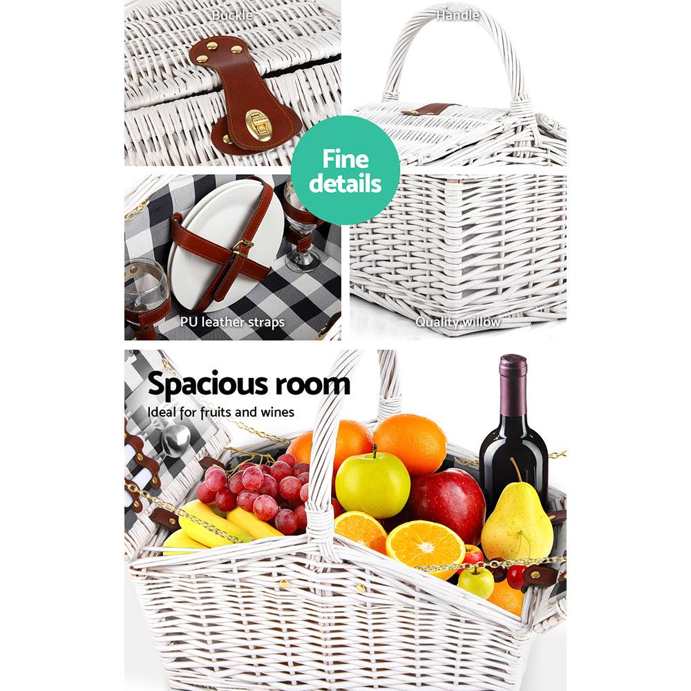 Buy Alfresco 2 Person Picnic Basket Set Insulated Blanket Bag discounted | Products On Sale Australia