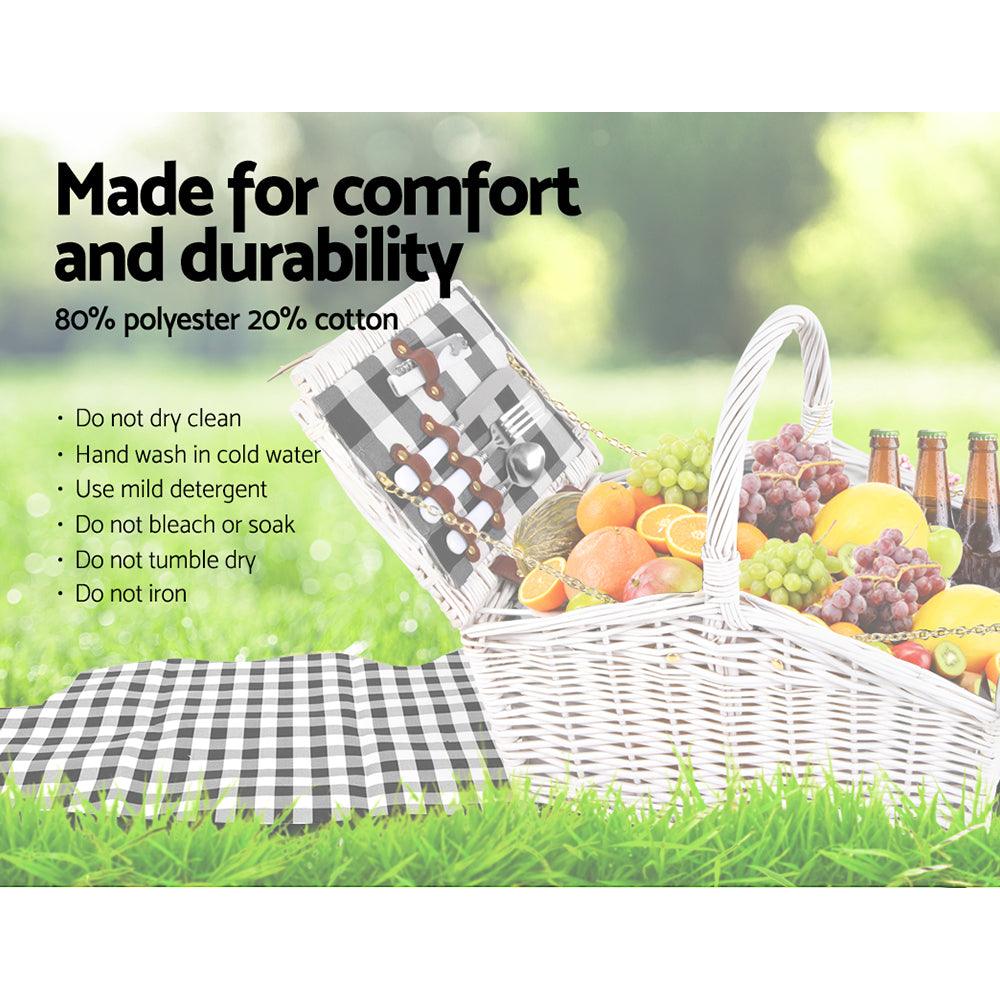 Buy Alfresco 2 Person Picnic Basket Set Insulated Blanket Bag discounted | Products On Sale Australia