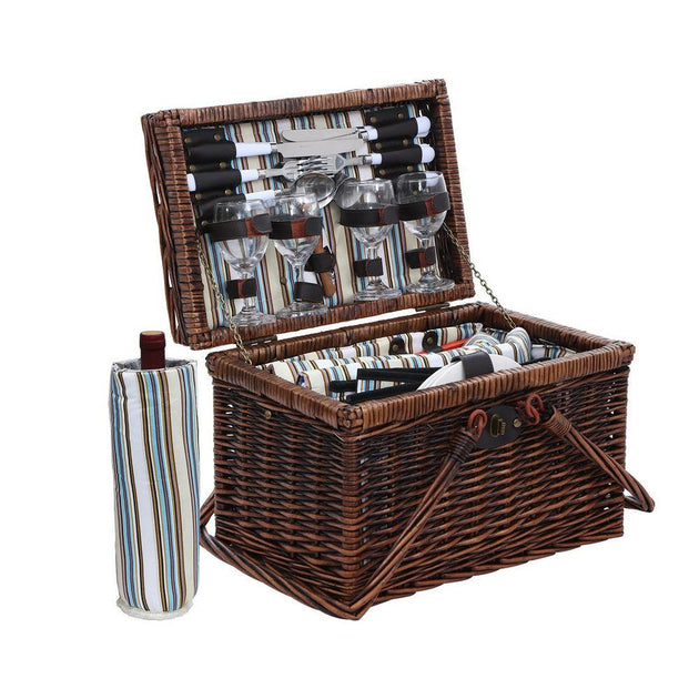 Buy Alfresco 4 Person Picnic Basket Set Folding Insulated bag discounted | Products On Sale Australia