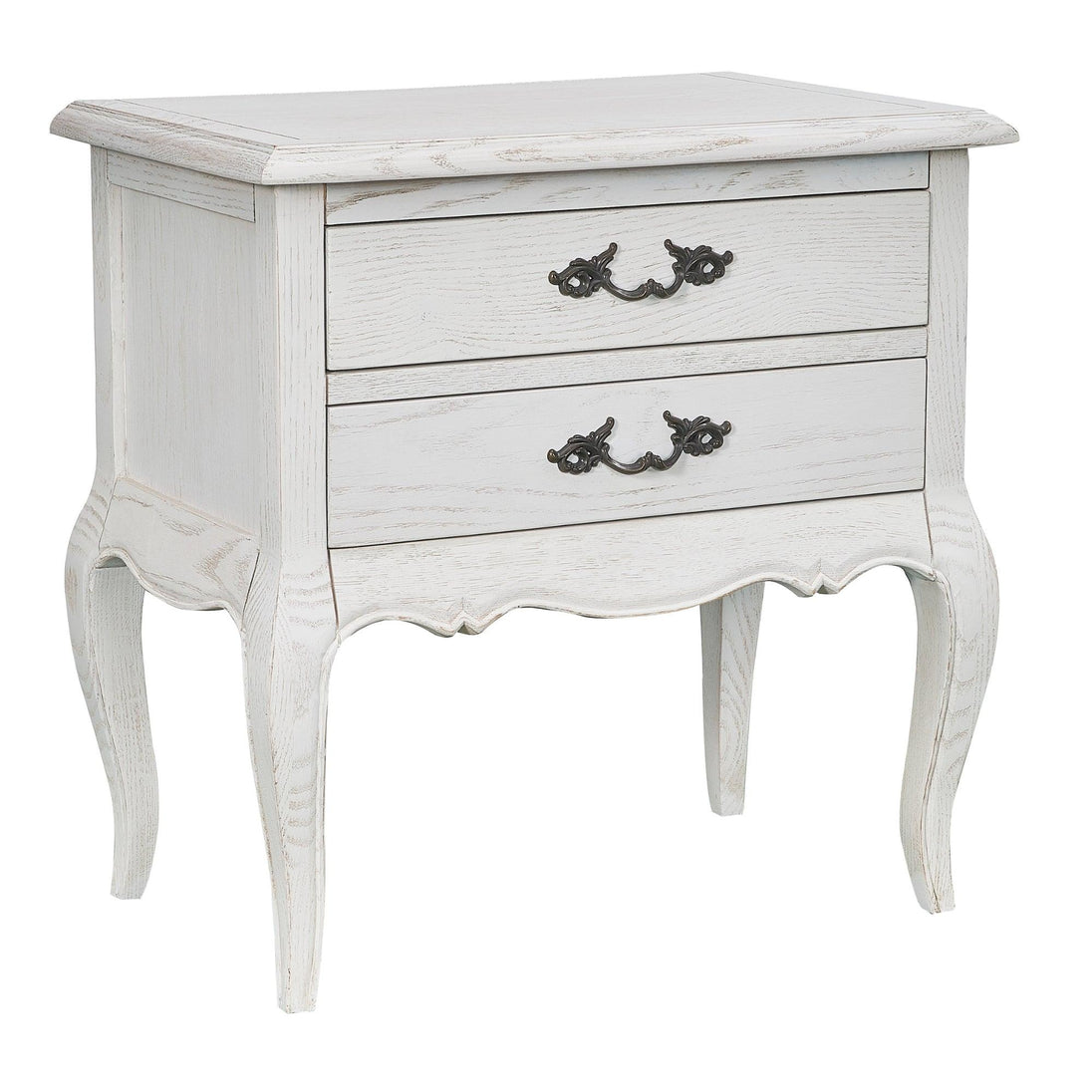 Buy Alice Bedside Table 2 Drawers Storage Cabinet Side End Tables Distressed White discounted | Products On Sale Australia