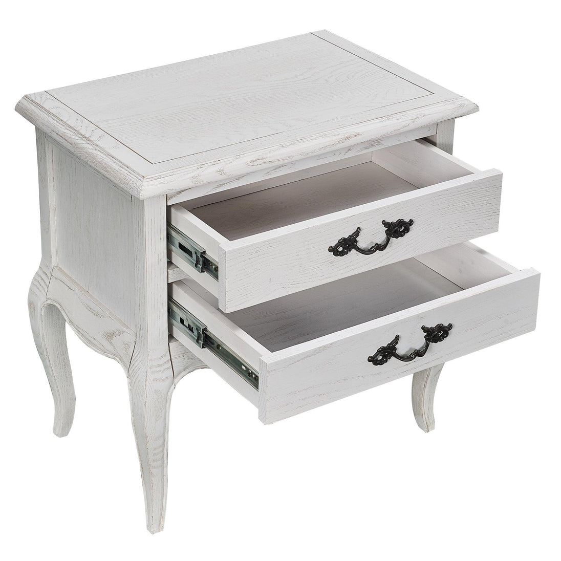 Buy Alice Bedside Table 2 Drawers Storage Cabinet Side End Tables Distressed White discounted | Products On Sale Australia