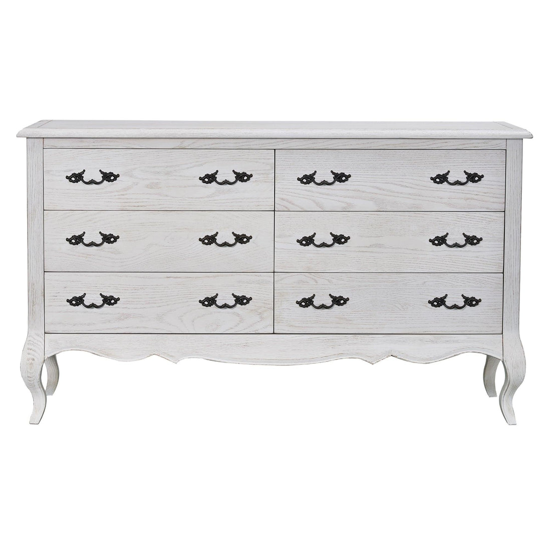 Buy Alice Dresser 6 Chest of Drawers Storage Cabinet Distressed White discounted | Products On Sale Australia