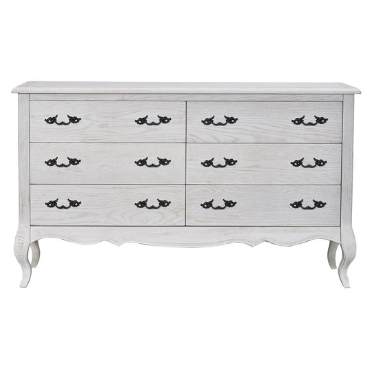 Buy Alice Dresser 6 Chest of Drawers Storage Cabinet Distressed White discounted | Products On Sale Australia