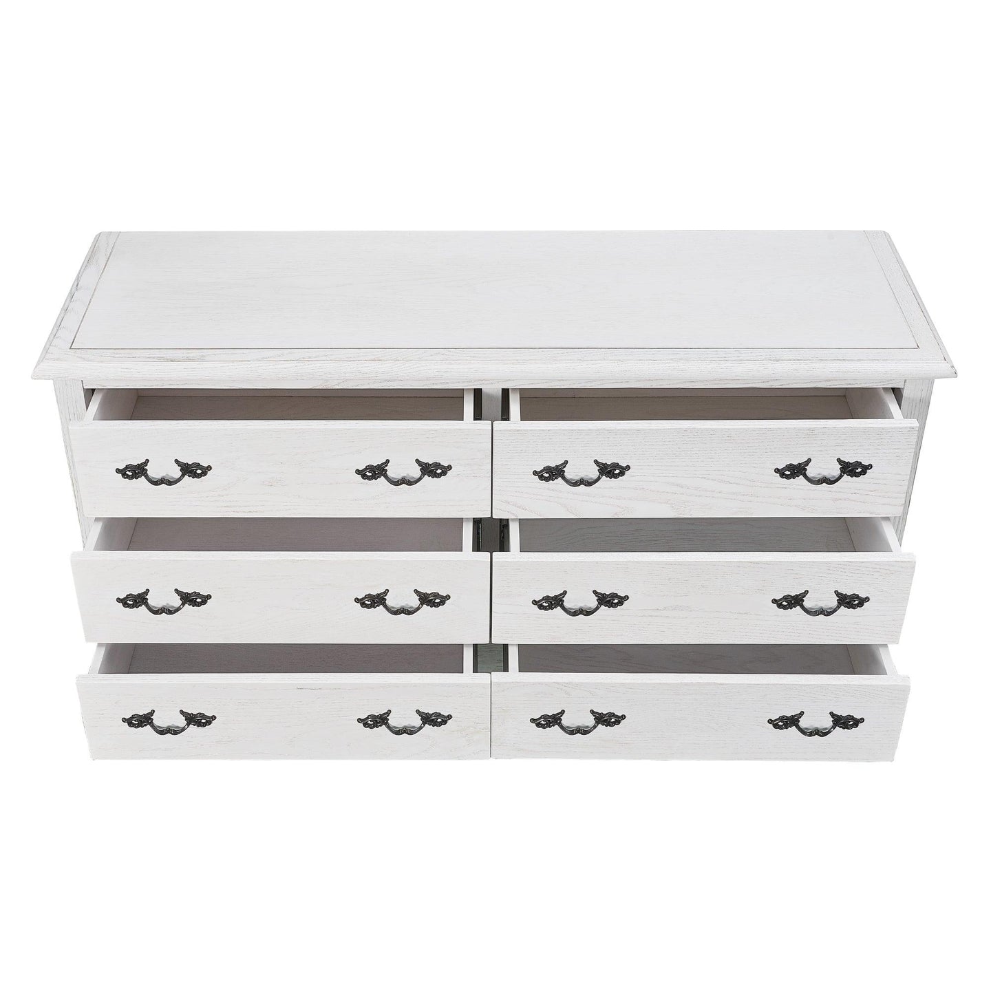 Buy Alice Dresser 6 Chest of Drawers Storage Cabinet Distressed White discounted | Products On Sale Australia