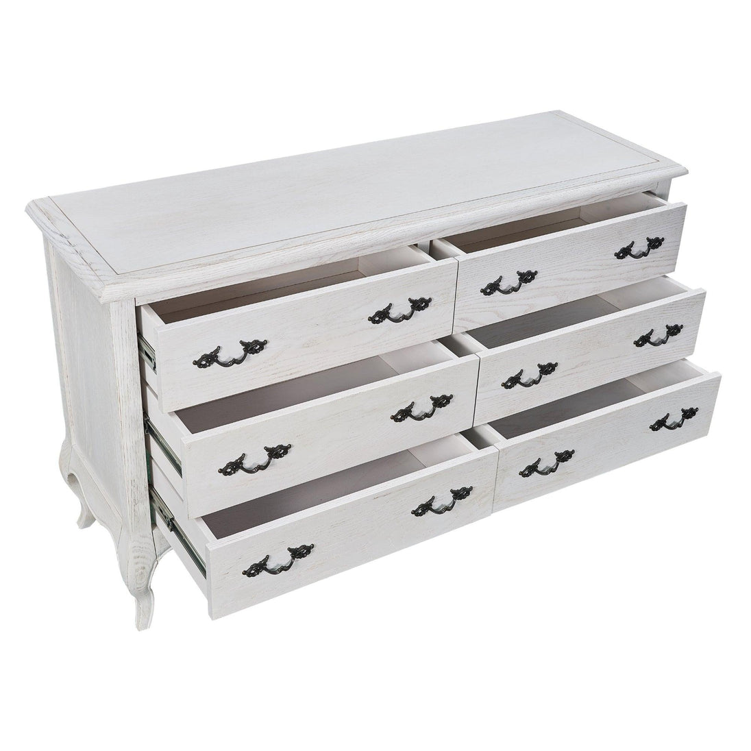 Buy Alice Dresser 6 Chest of Drawers Storage Cabinet Distressed White discounted | Products On Sale Australia