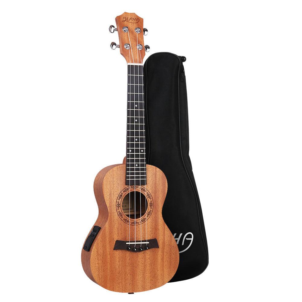 Buy Alpha 26" Ukulele Equaliser Natural Mahogany Tenor Beginner Gift w/ Bag discounted | Products On Sale Australia